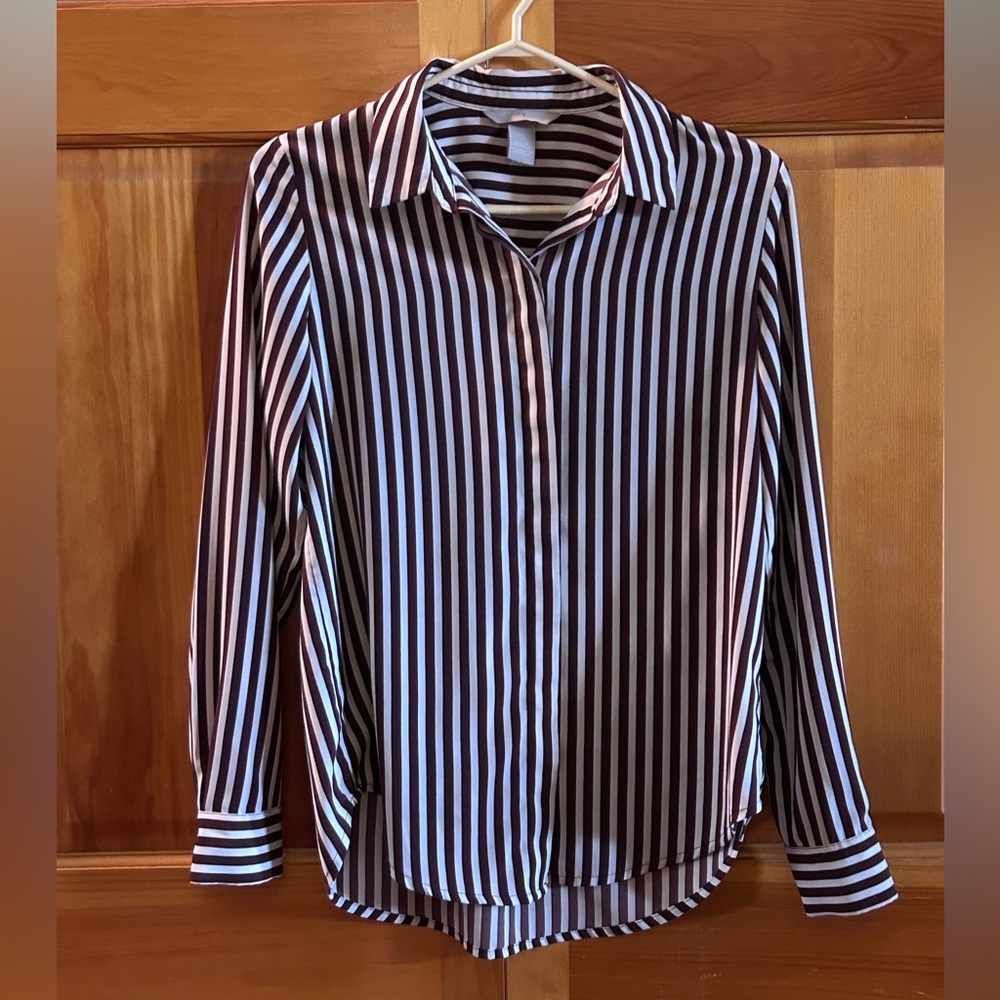 H&M Striped Button-Up Blouse